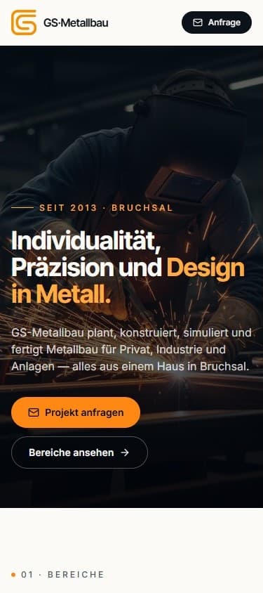 GS-Metallbau GmbH, Mobil-Ansicht